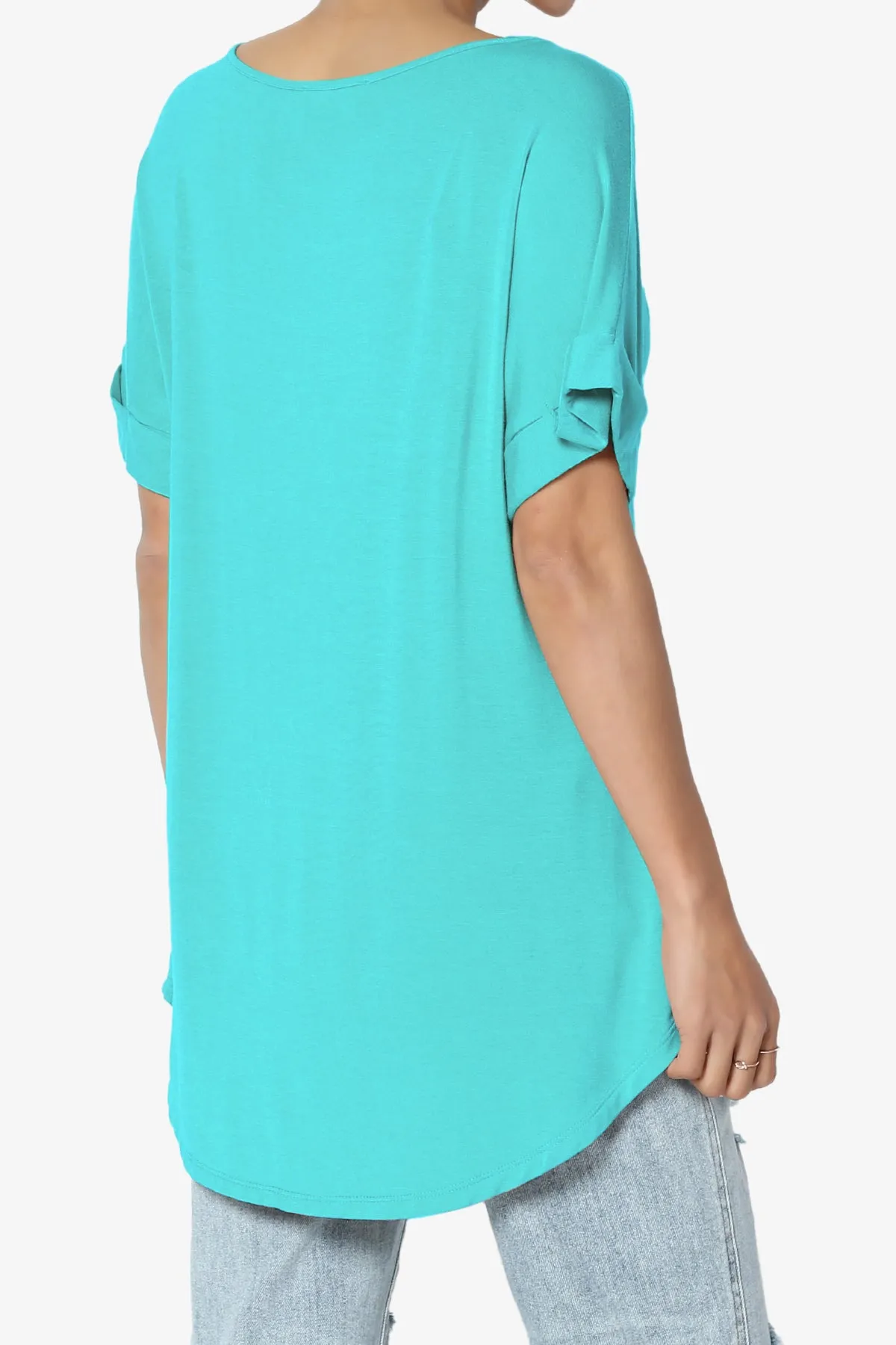 Tracey Wide V-Neck Jersey Top PLUS
