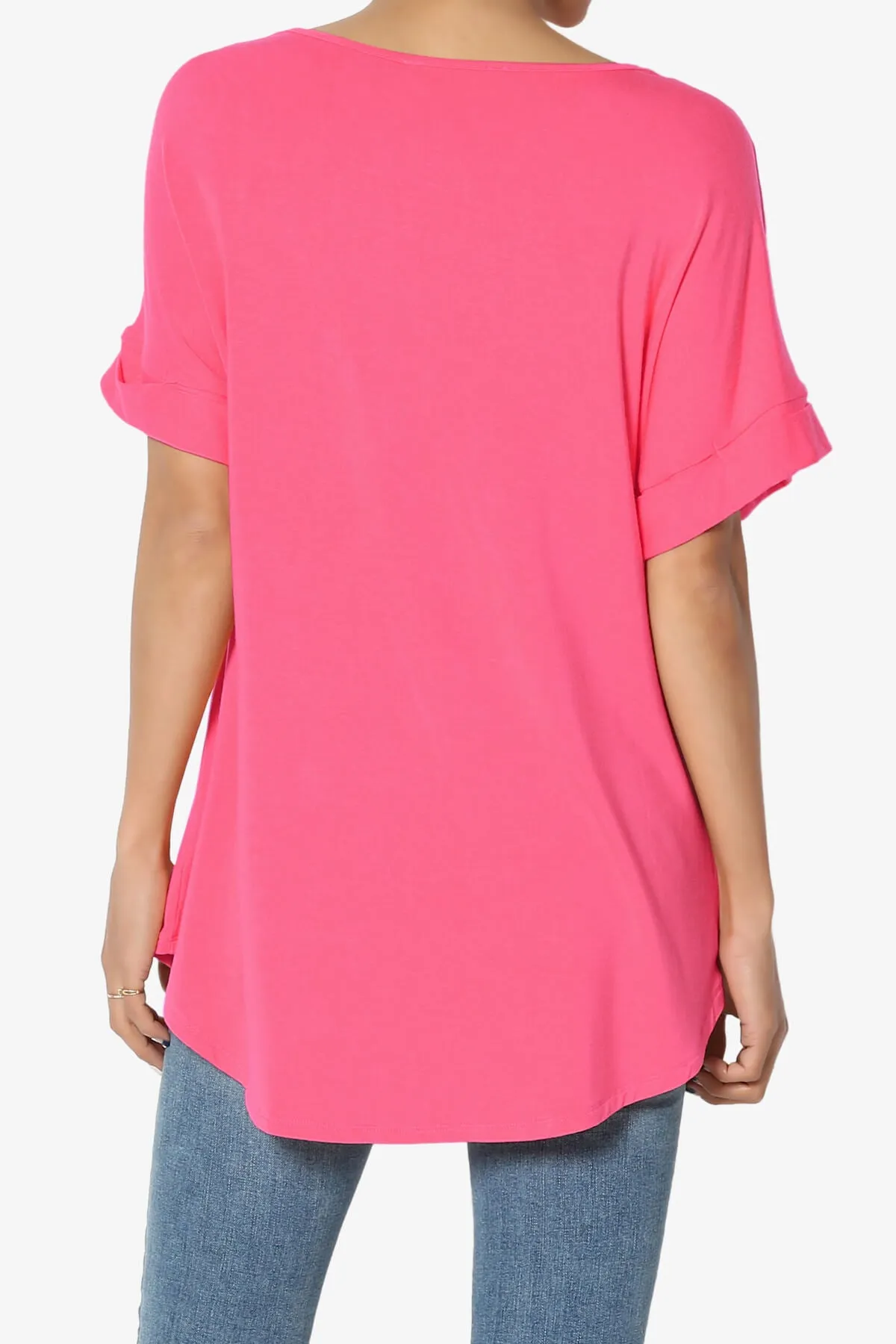 Tracey Wide V-Neck Jersey Top PLUS