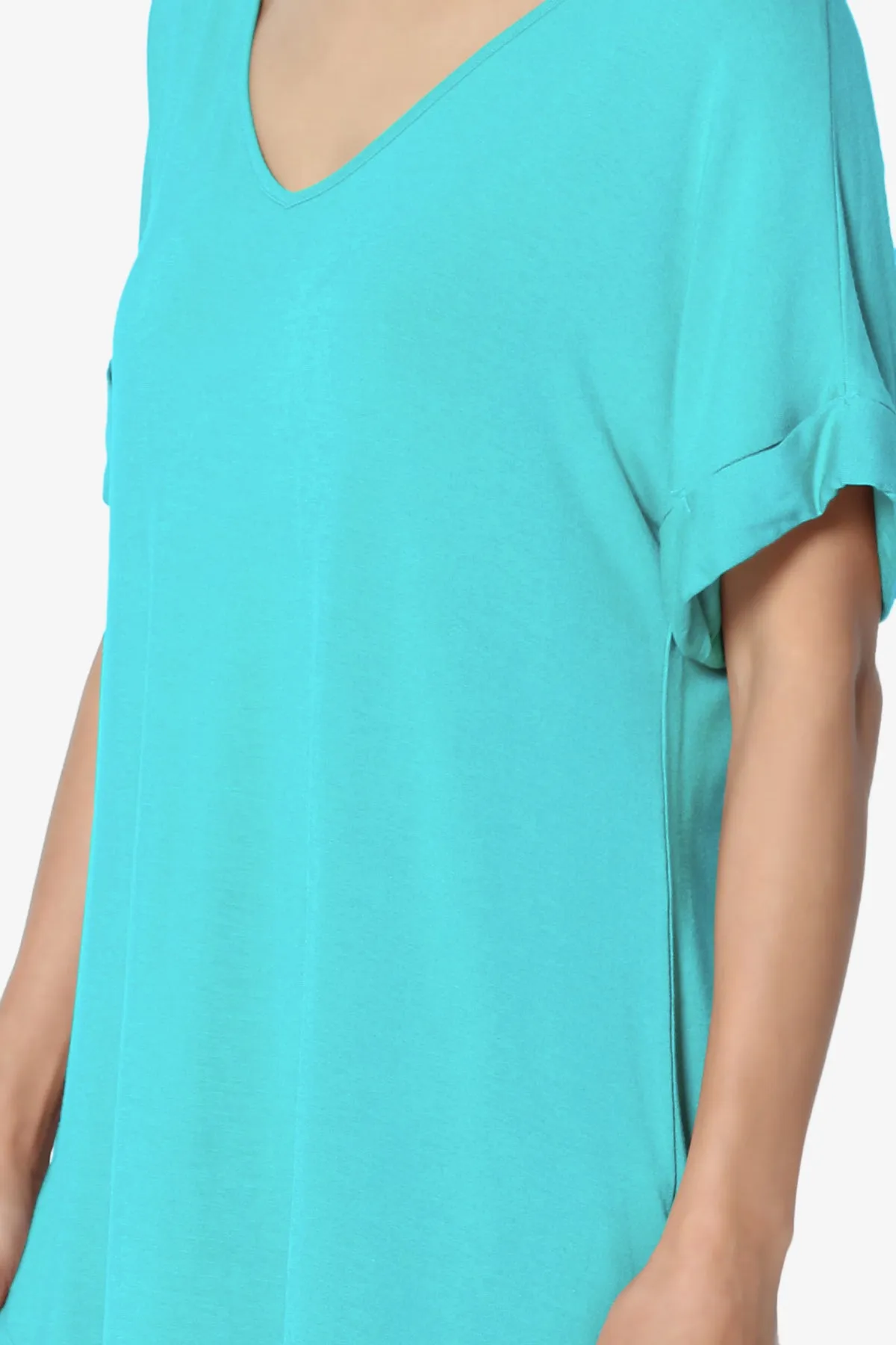 Tracey Wide V-Neck Jersey Top PLUS