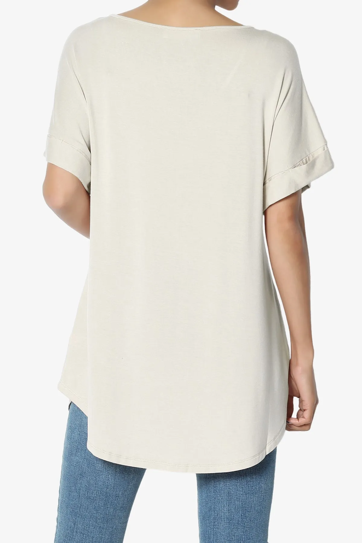 Tracey Wide V-Neck Jersey Top PLUS