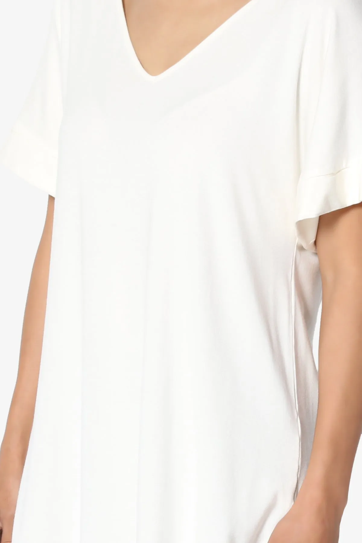 Tracey Wide V-Neck Jersey Top PLUS