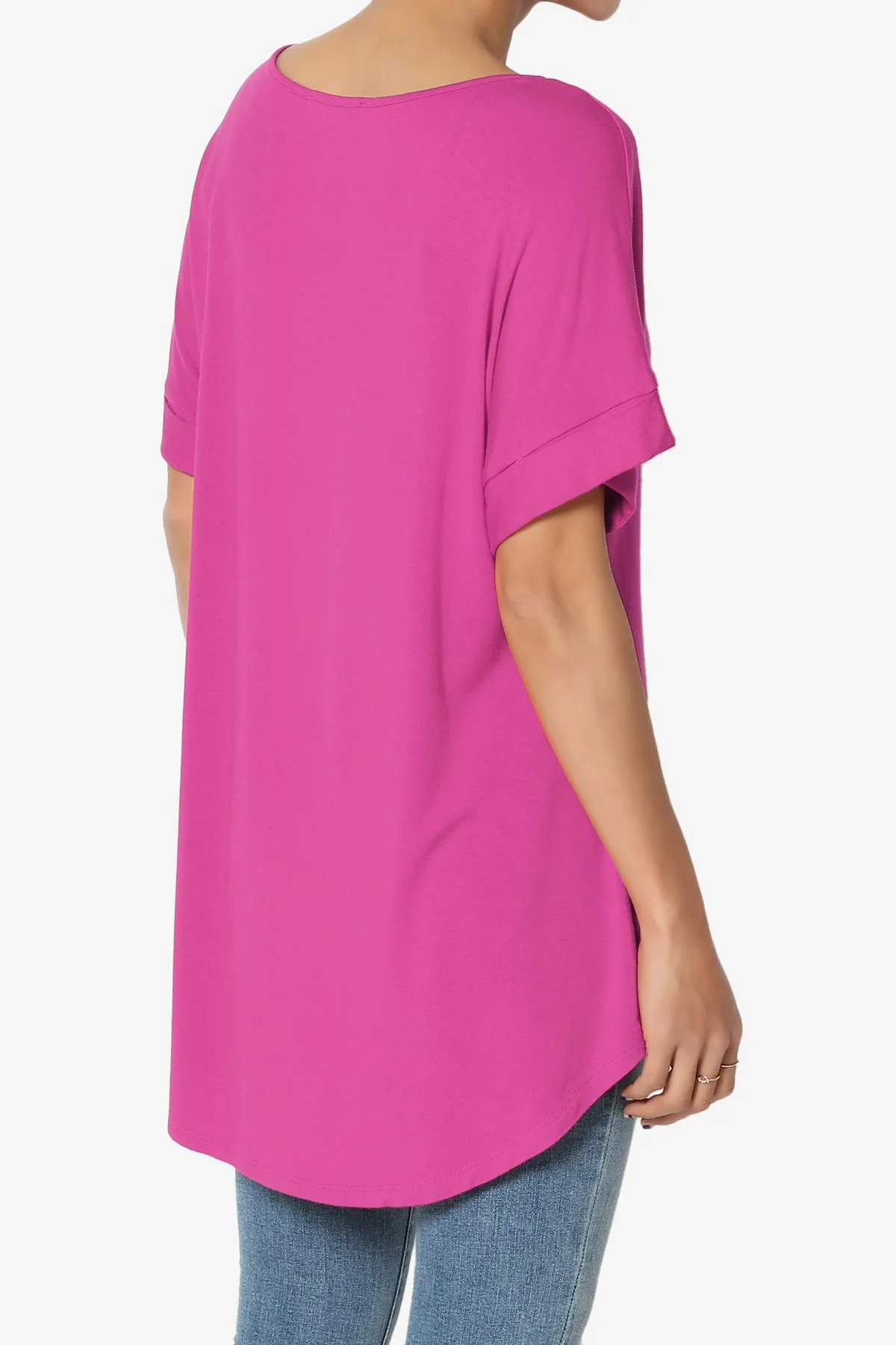 Tracey Wide V-Neck Jersey Top PLUS