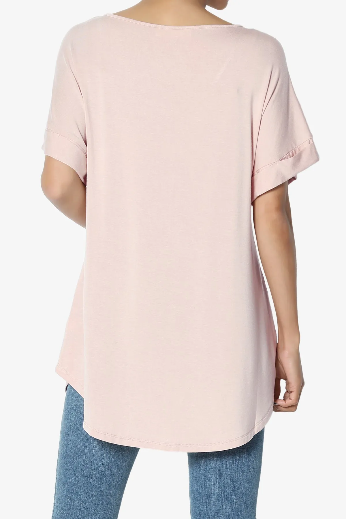 Tracey Wide V-Neck Jersey Top PLUS
