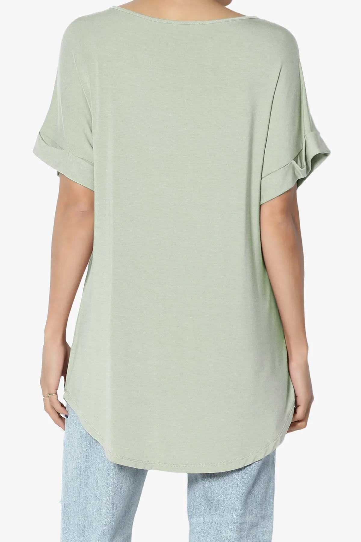 Tracey Wide V-Neck Jersey Top PLUS