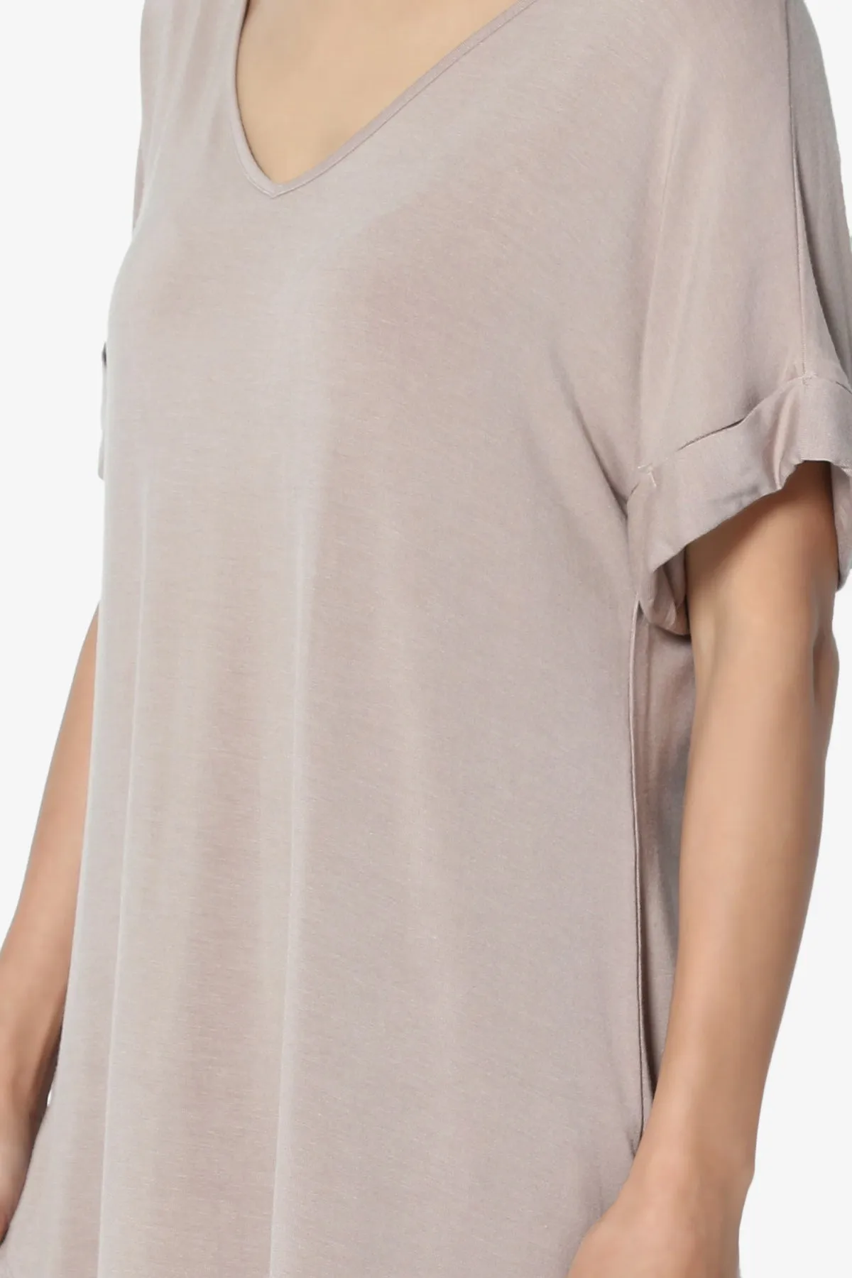 Tracey Wide V-Neck Jersey Top PLUS