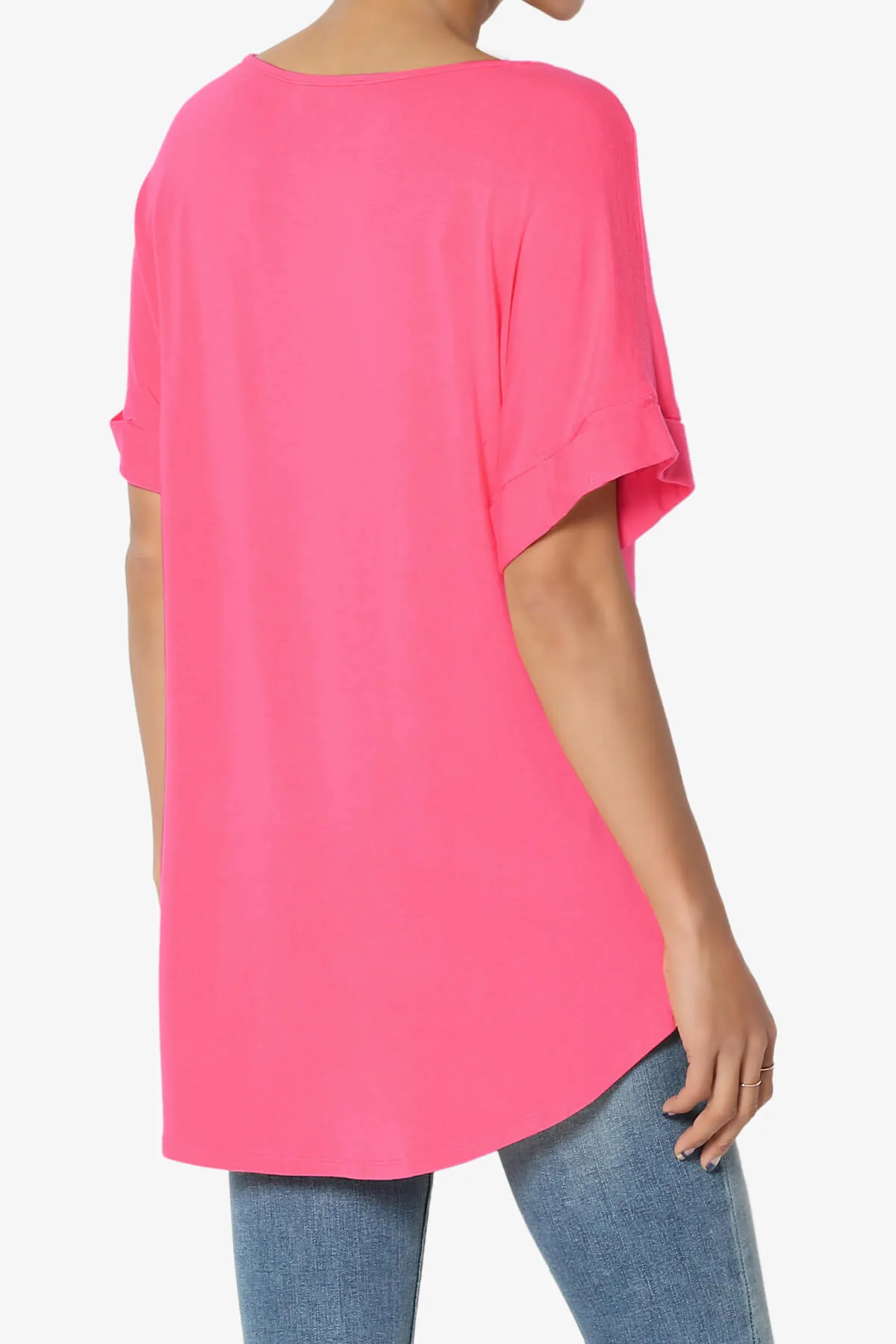 Tracey Wide V-Neck Jersey Top PLUS