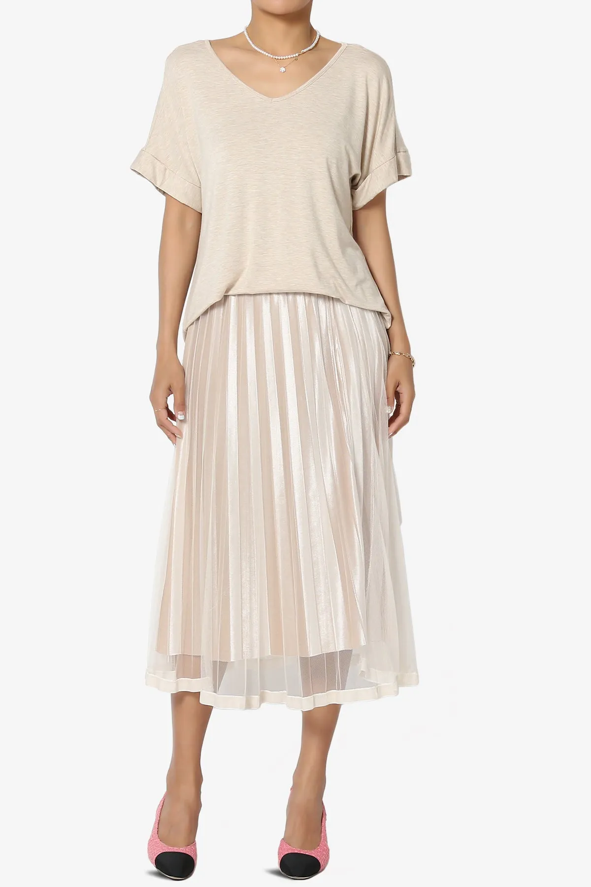 Tracey Wide V-Neck Jersey Top PLUS