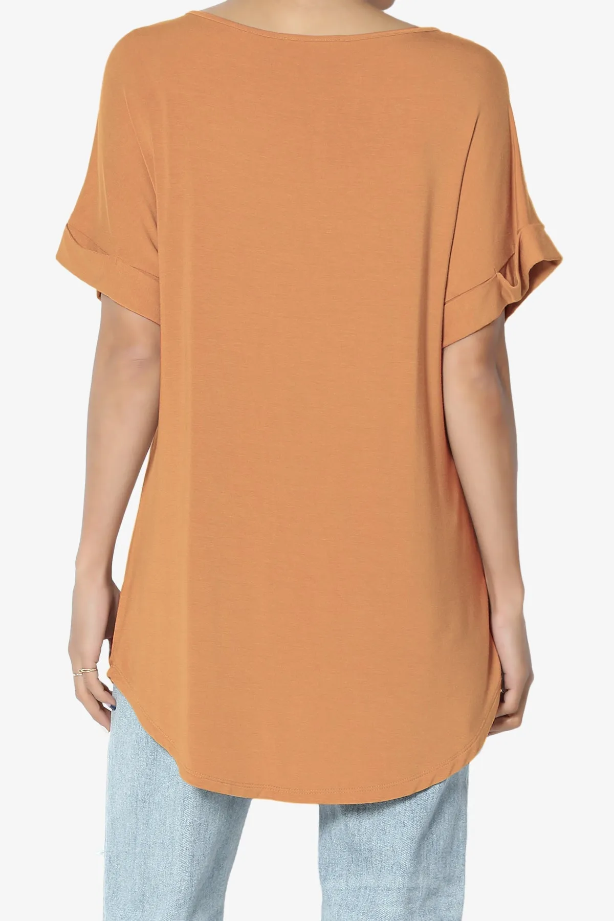 Tracey Wide V-Neck Jersey Top PLUS