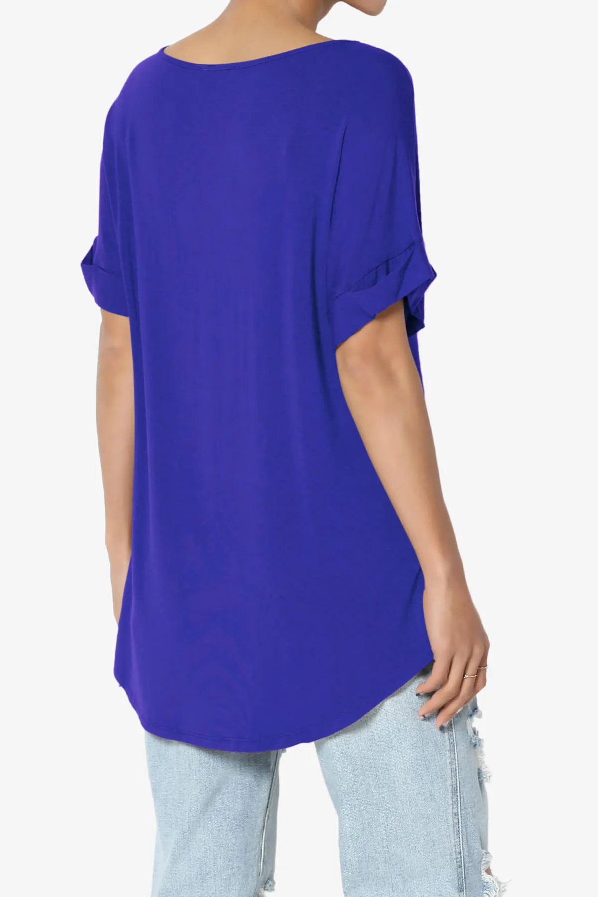 Tracey Wide V-Neck Jersey Top PLUS