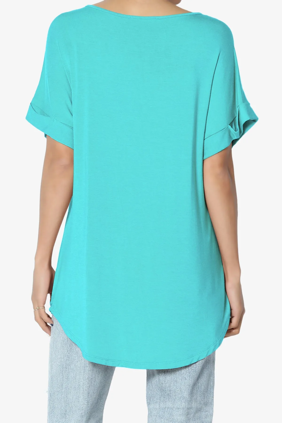 Tracey Wide V-Neck Jersey Top PLUS