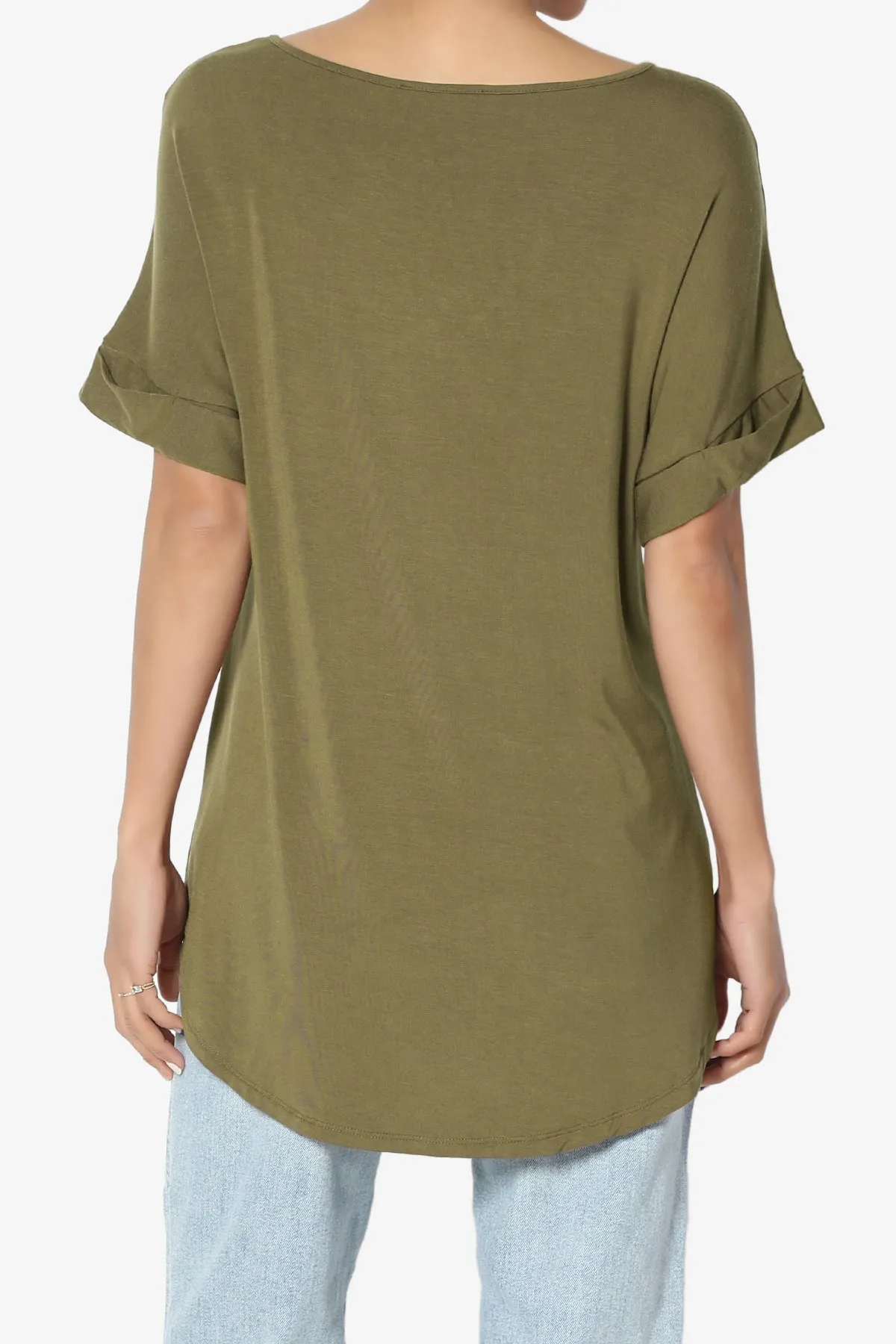 Tracey Wide V-Neck Jersey Top PLUS