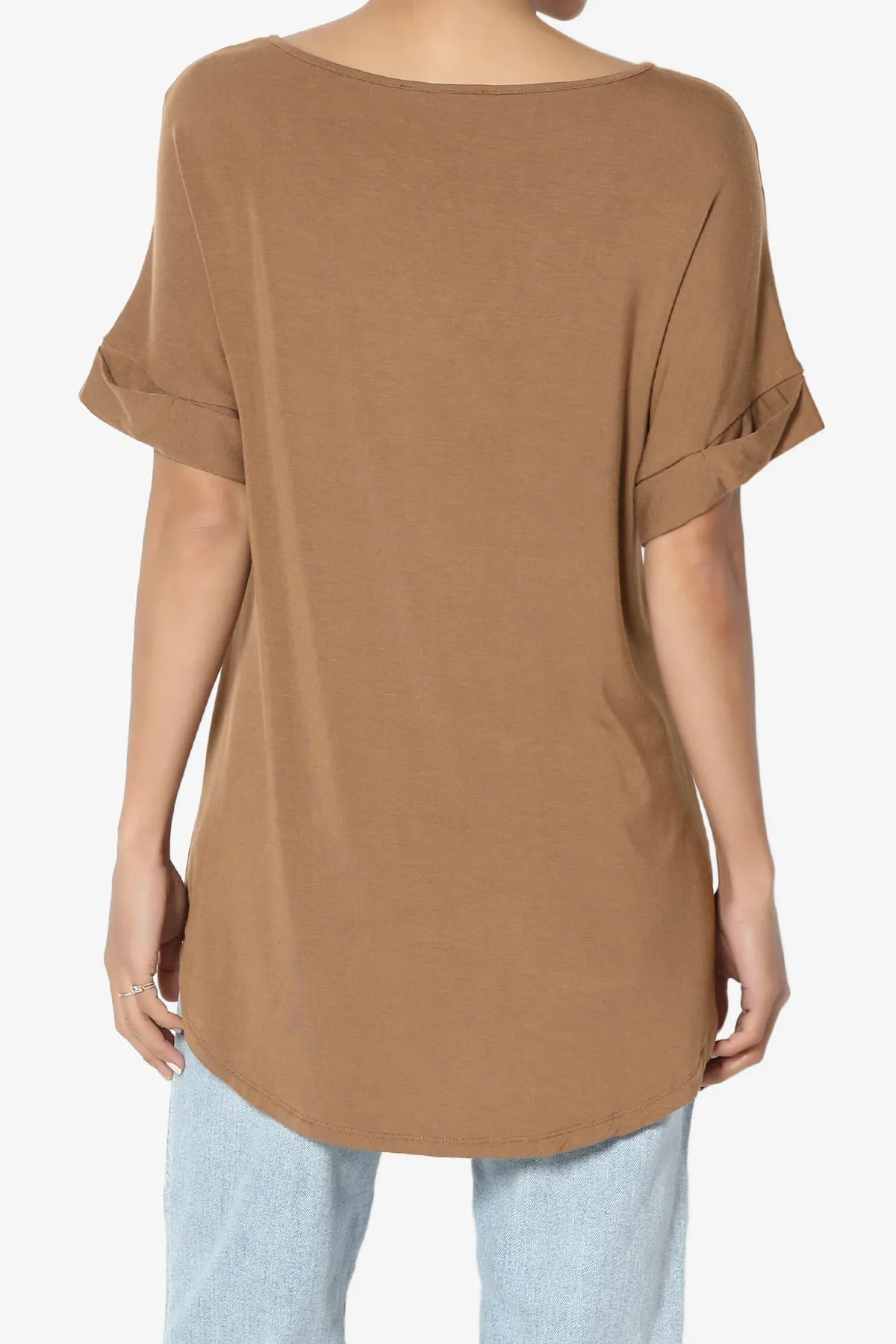 Tracey Wide V-Neck Jersey Top PLUS