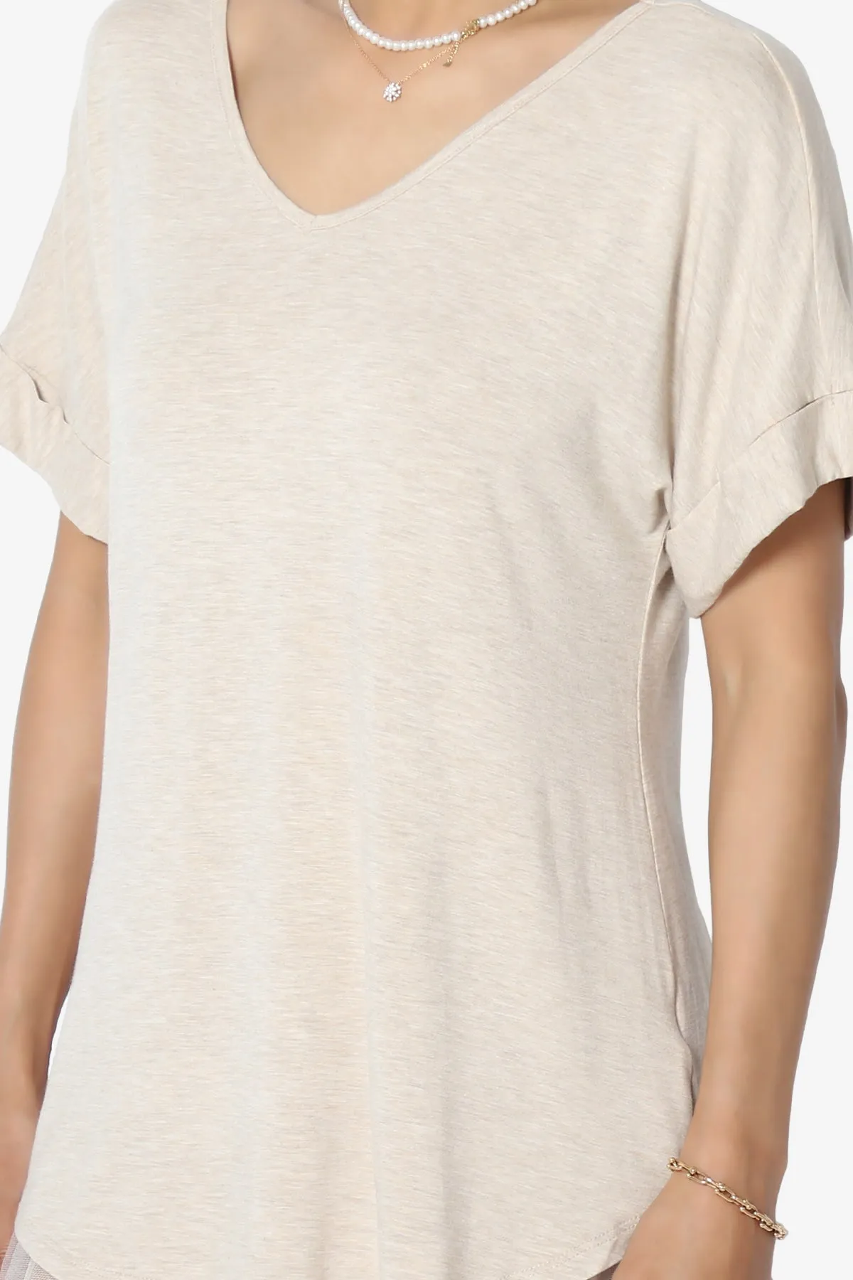 Tracey Wide V-Neck Jersey Top PLUS
