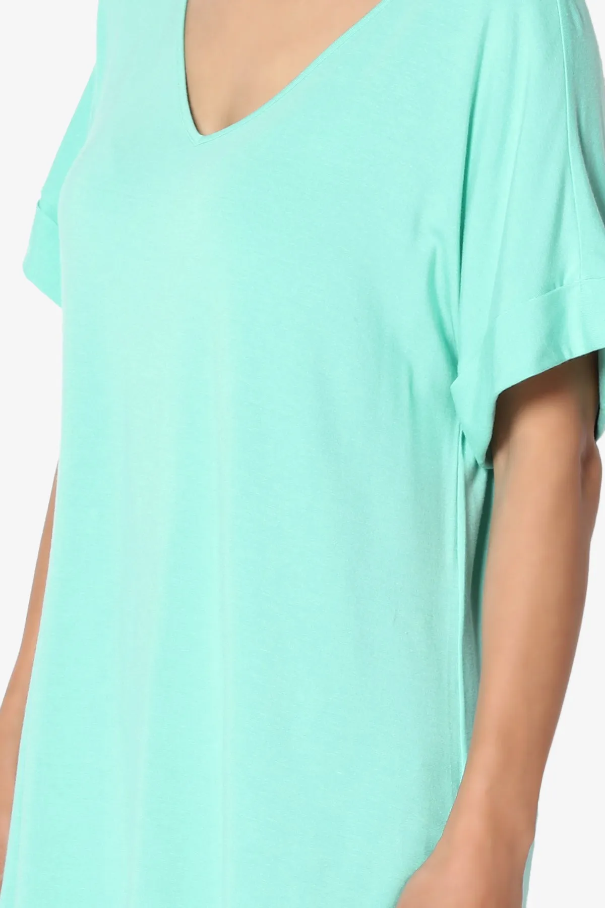 Tracey Wide V-Neck Jersey Top PLUS