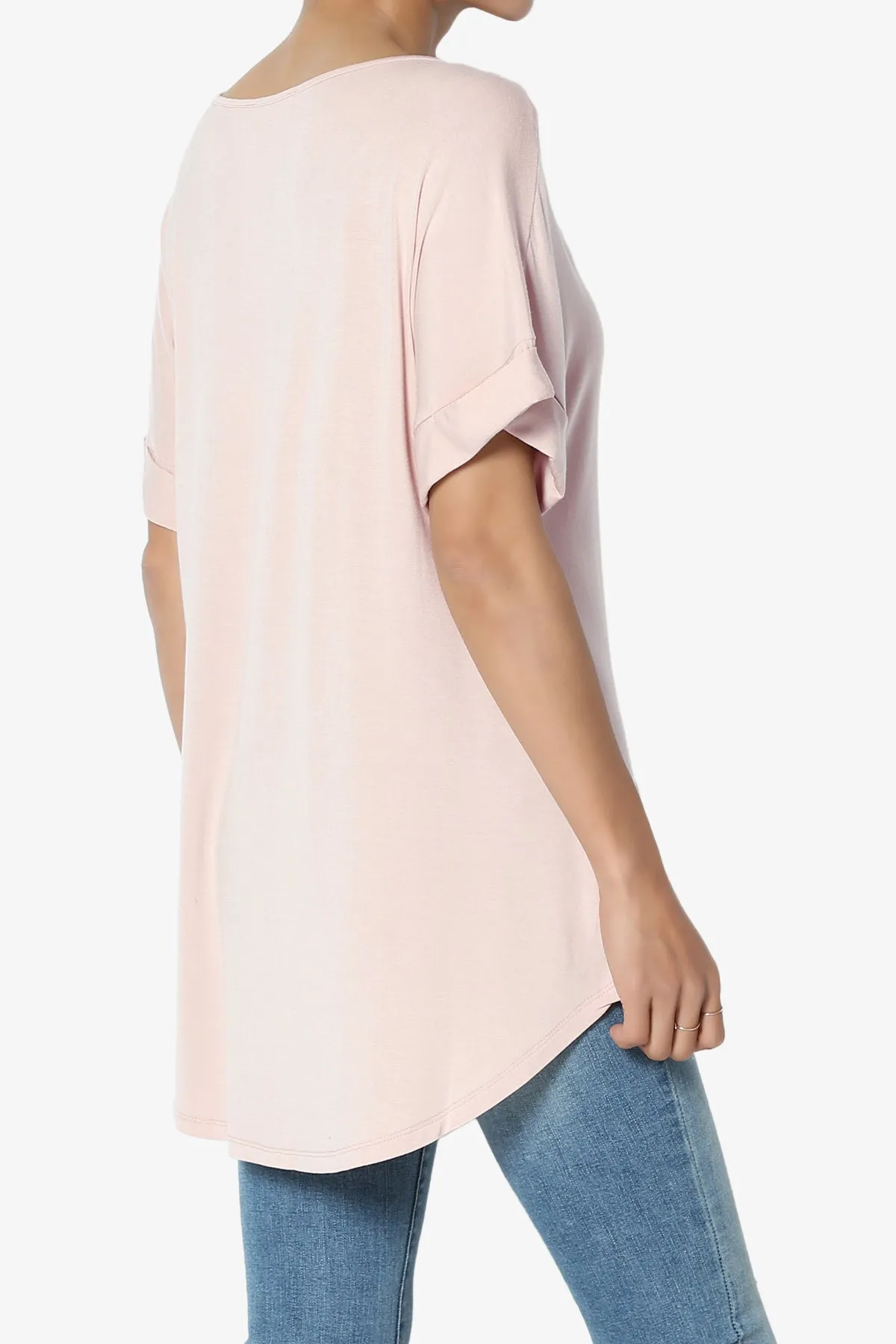 Tracey Wide V-Neck Jersey Top PLUS