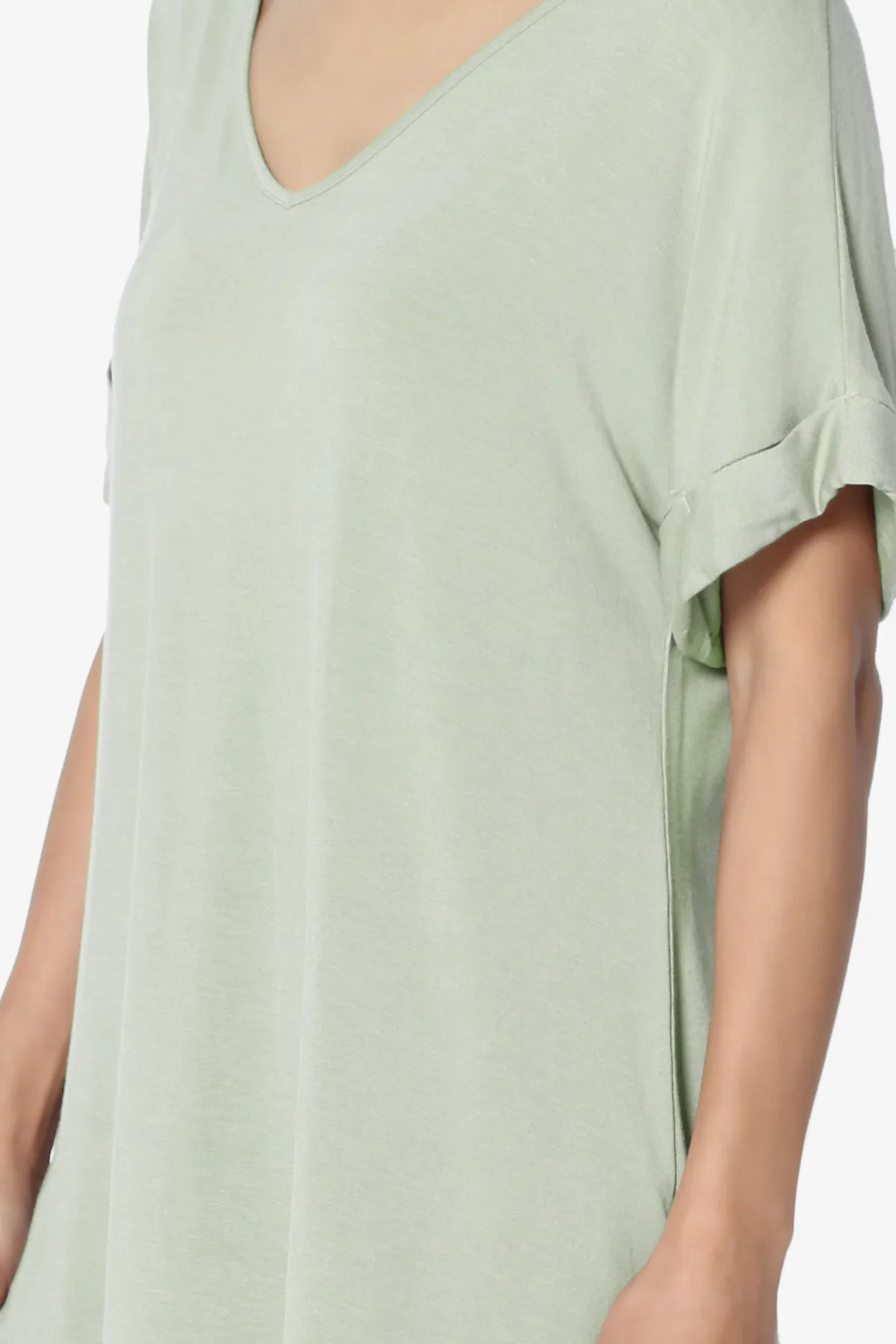 Tracey Wide V-Neck Jersey Top PLUS