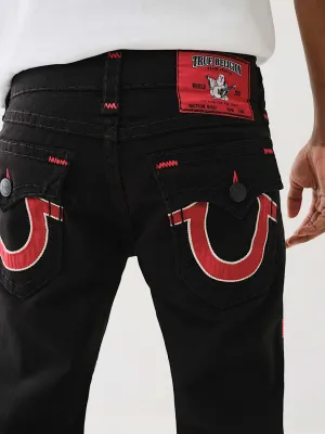 True Religion Men Black Straight Fit Solid Jeans