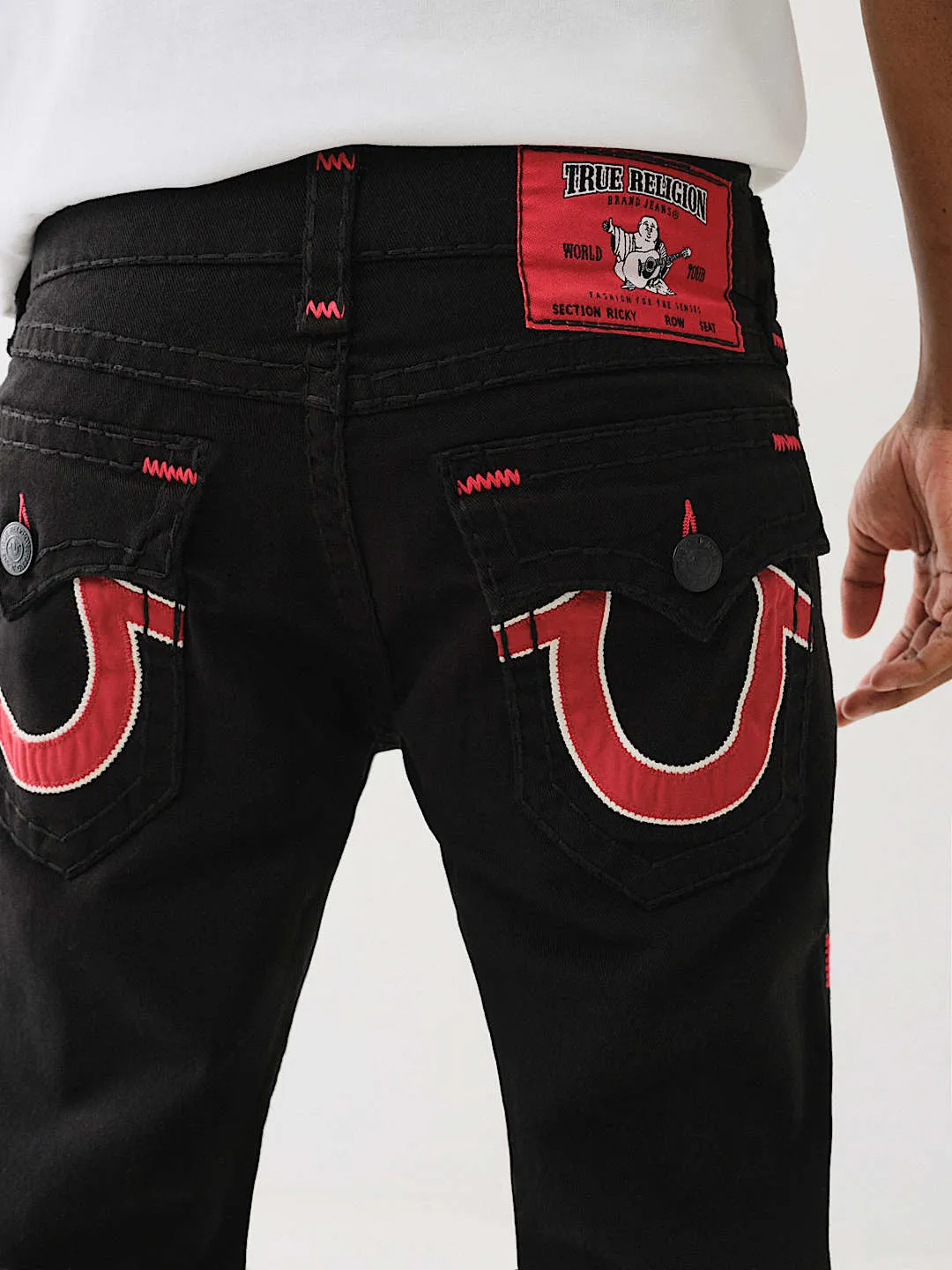 True Religion Men Black Straight Fit Solid Jeans