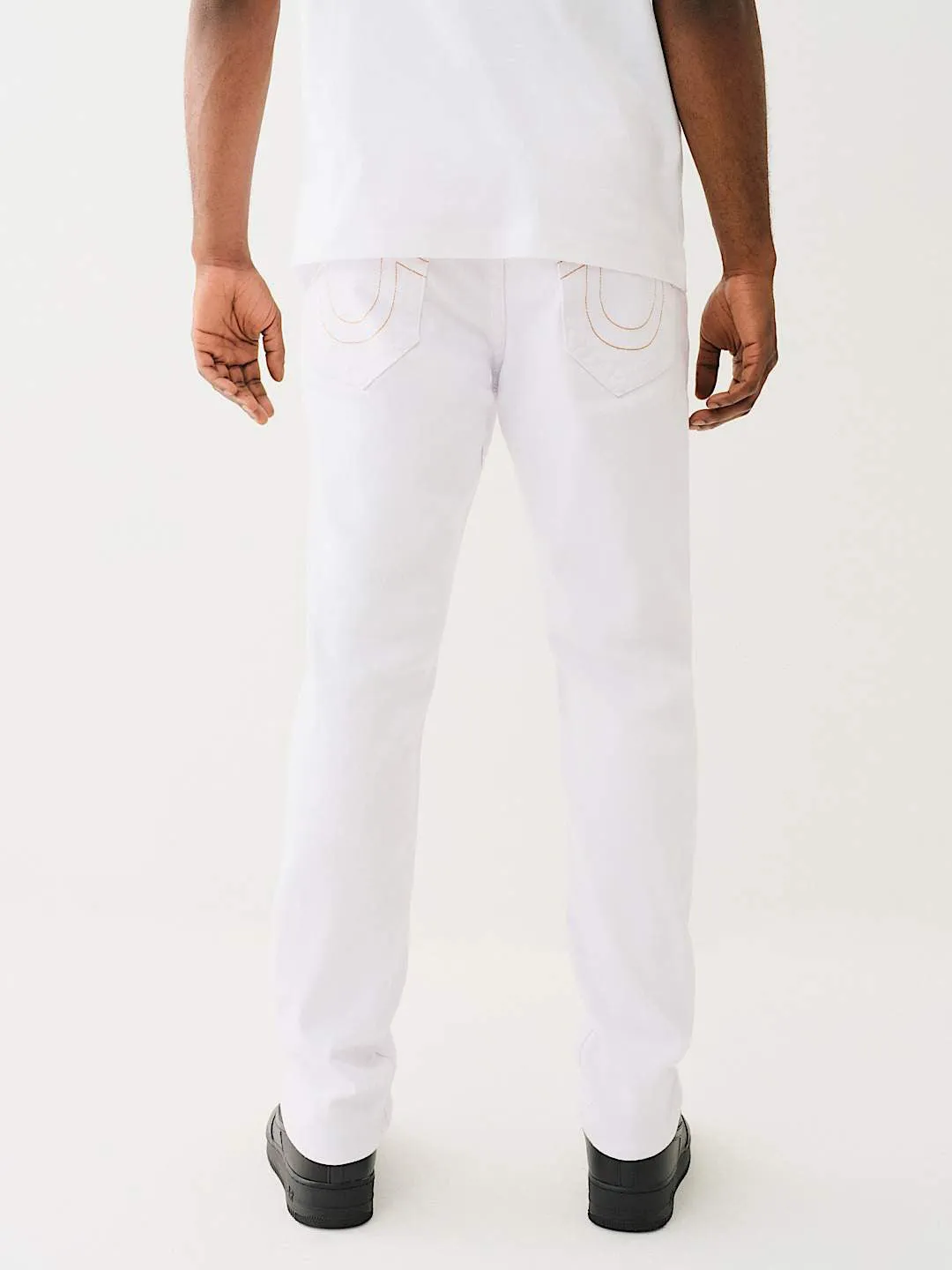 True Religion Men White Slim Fit Solid Jeans