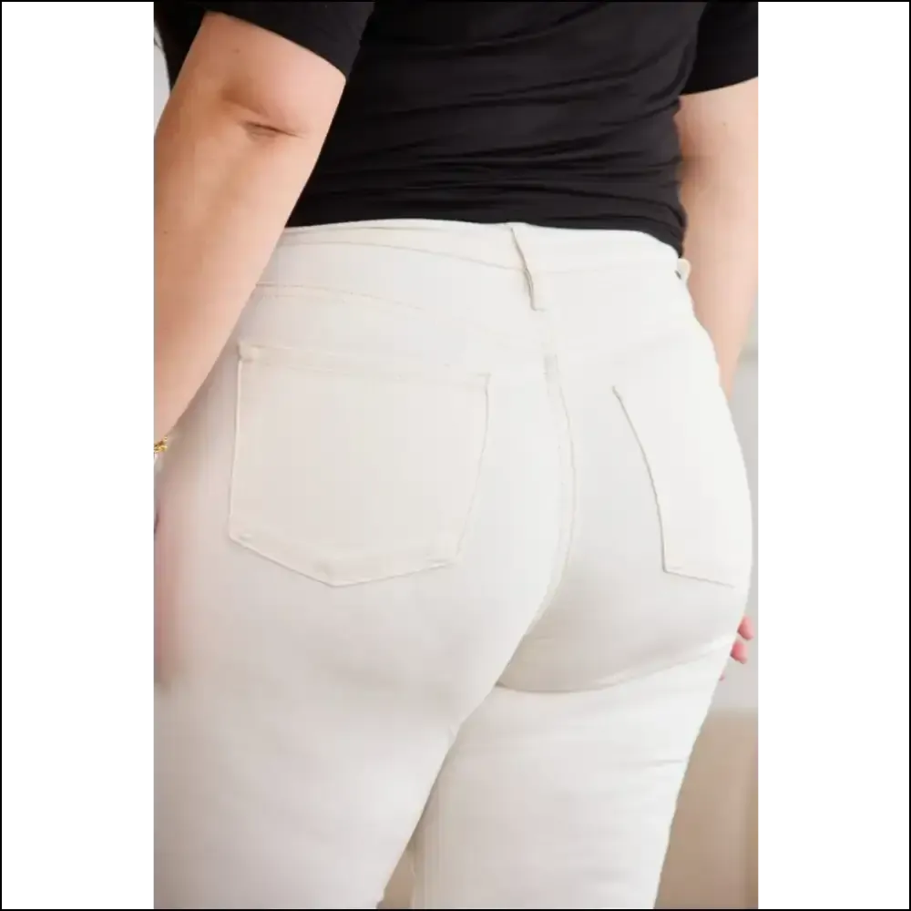Tummy Control Jeans: Because who Needs Abs with High Waist Raw Hem Perfection? 😂