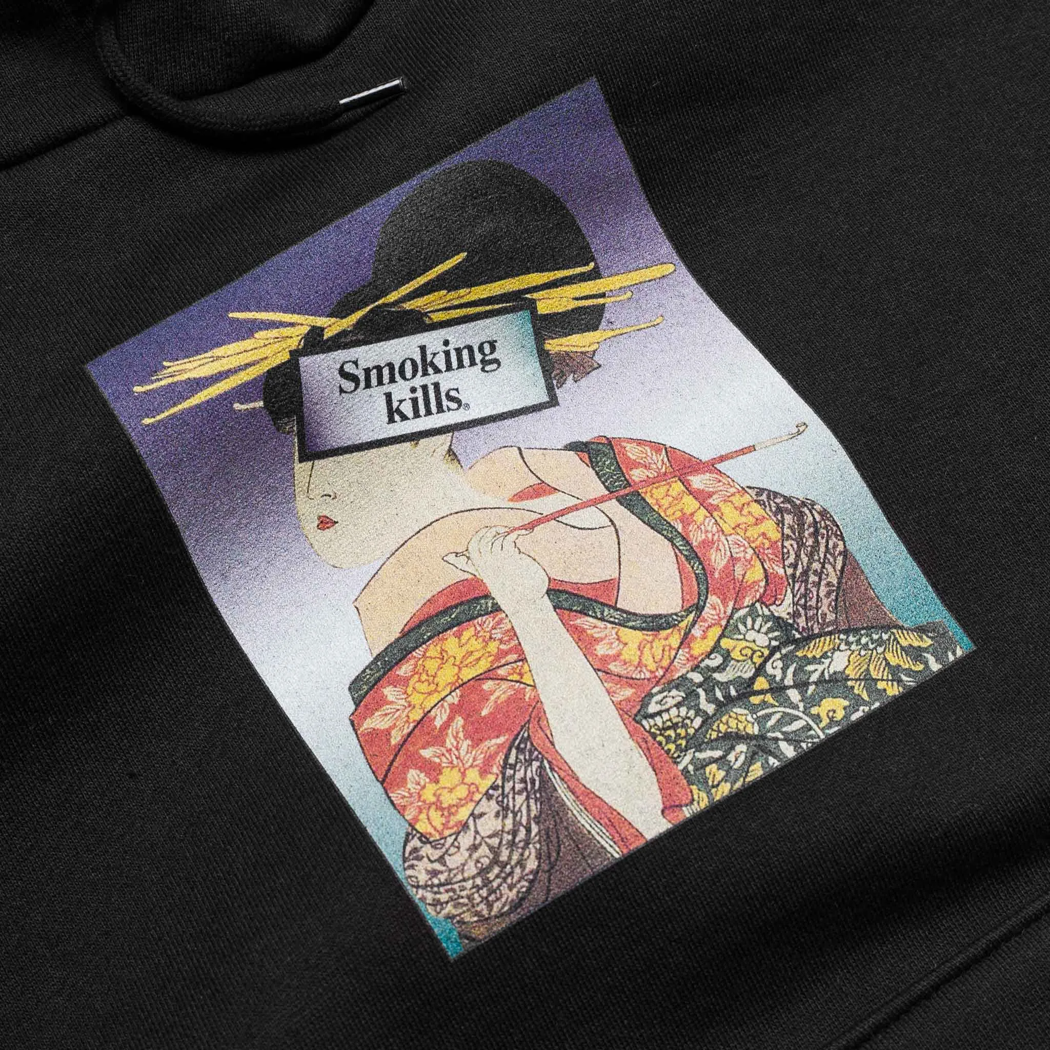 Ukiyoe Smoking Kills Hoodie Black