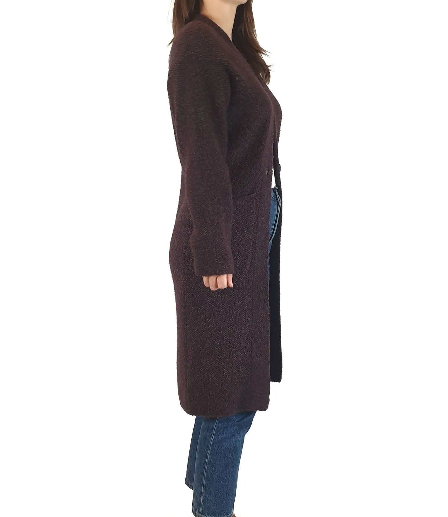 Uniqlo purple knit long cardigan size XS