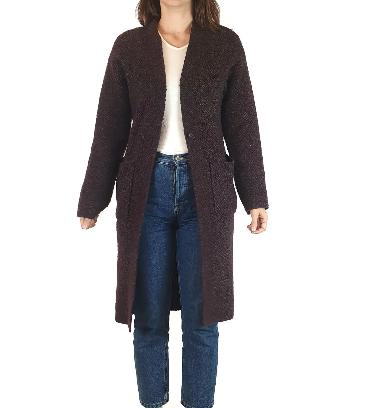 Uniqlo purple knit long cardigan size XS