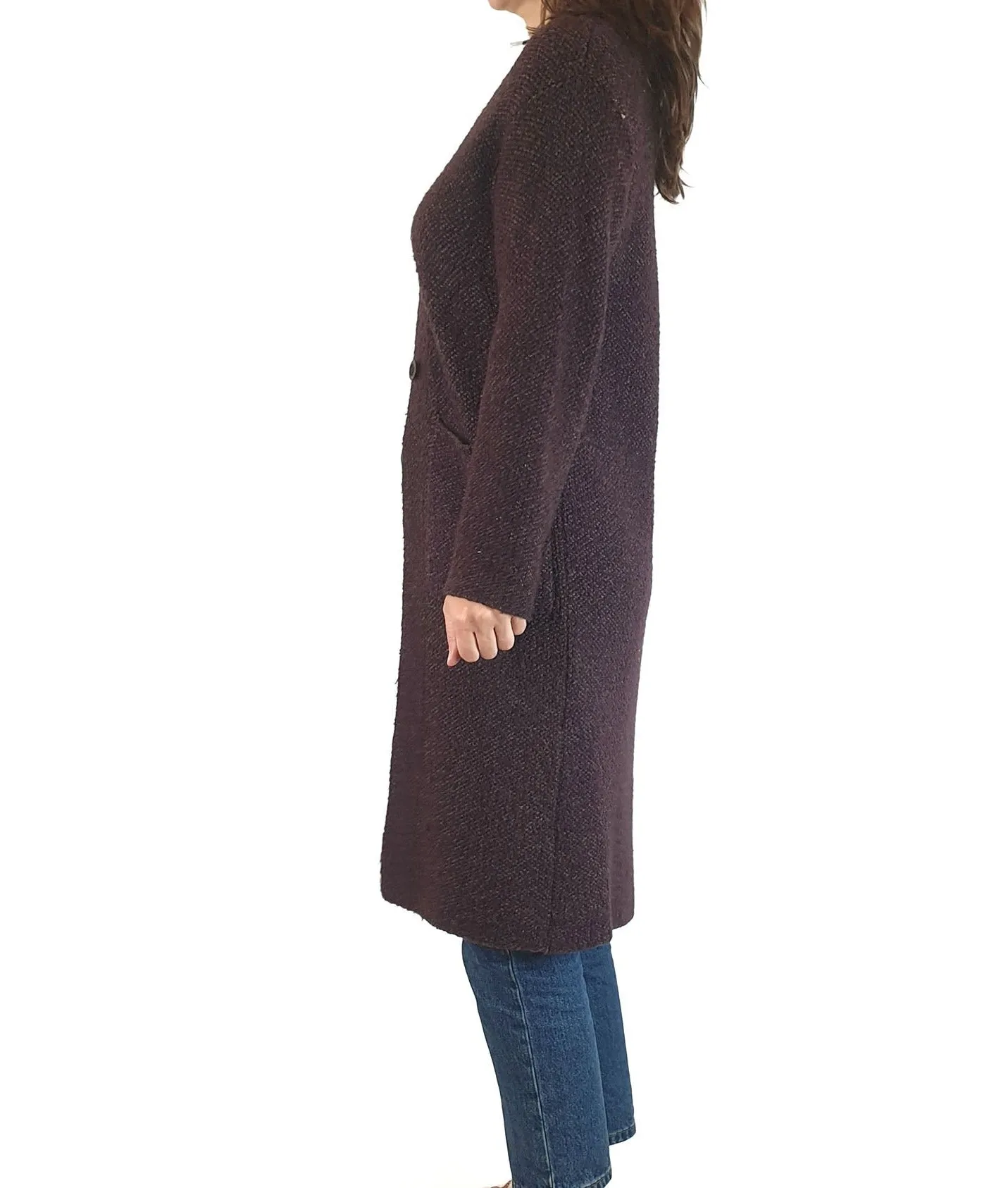 Uniqlo purple knit long cardigan size XS