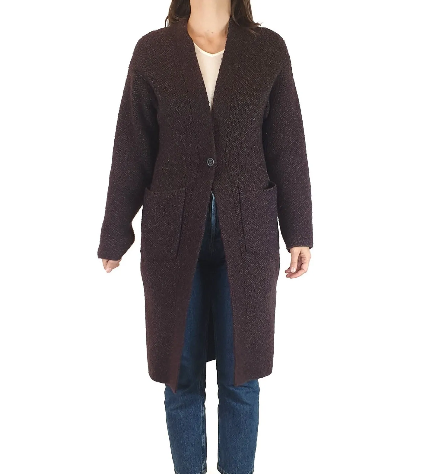 Uniqlo purple knit long cardigan size XS