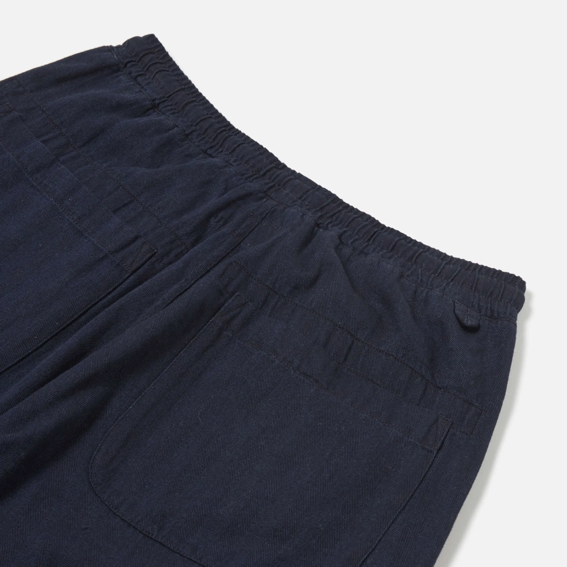Universal Works Lumber Short Herringbone Denim Indigo