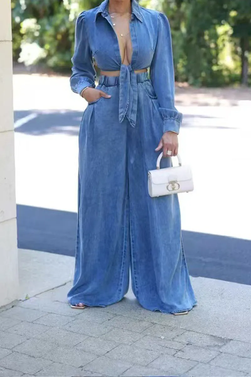 UT3002 Denim Shirt and Pants Set