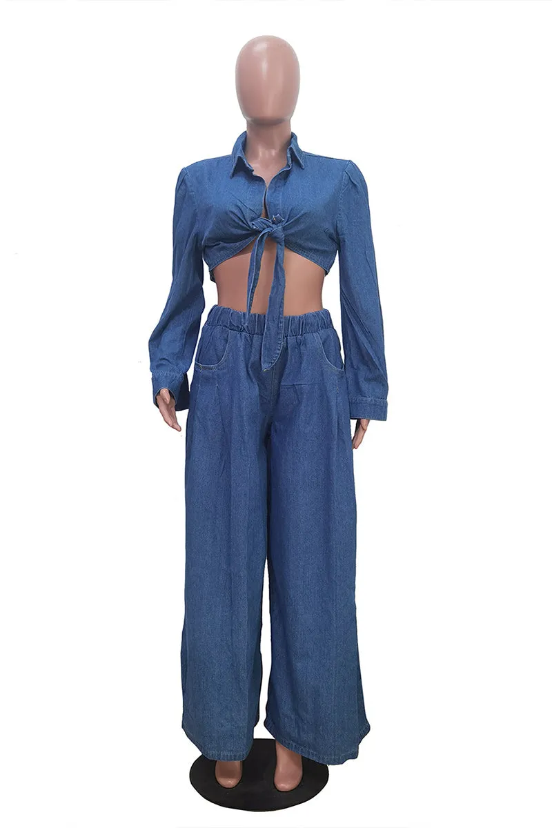 UT3002 Denim Shirt and Pants Set