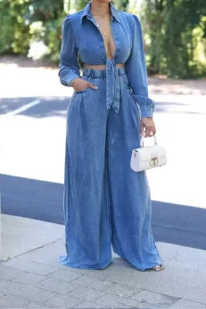 UT3002 Denim Shirt and Pants Set