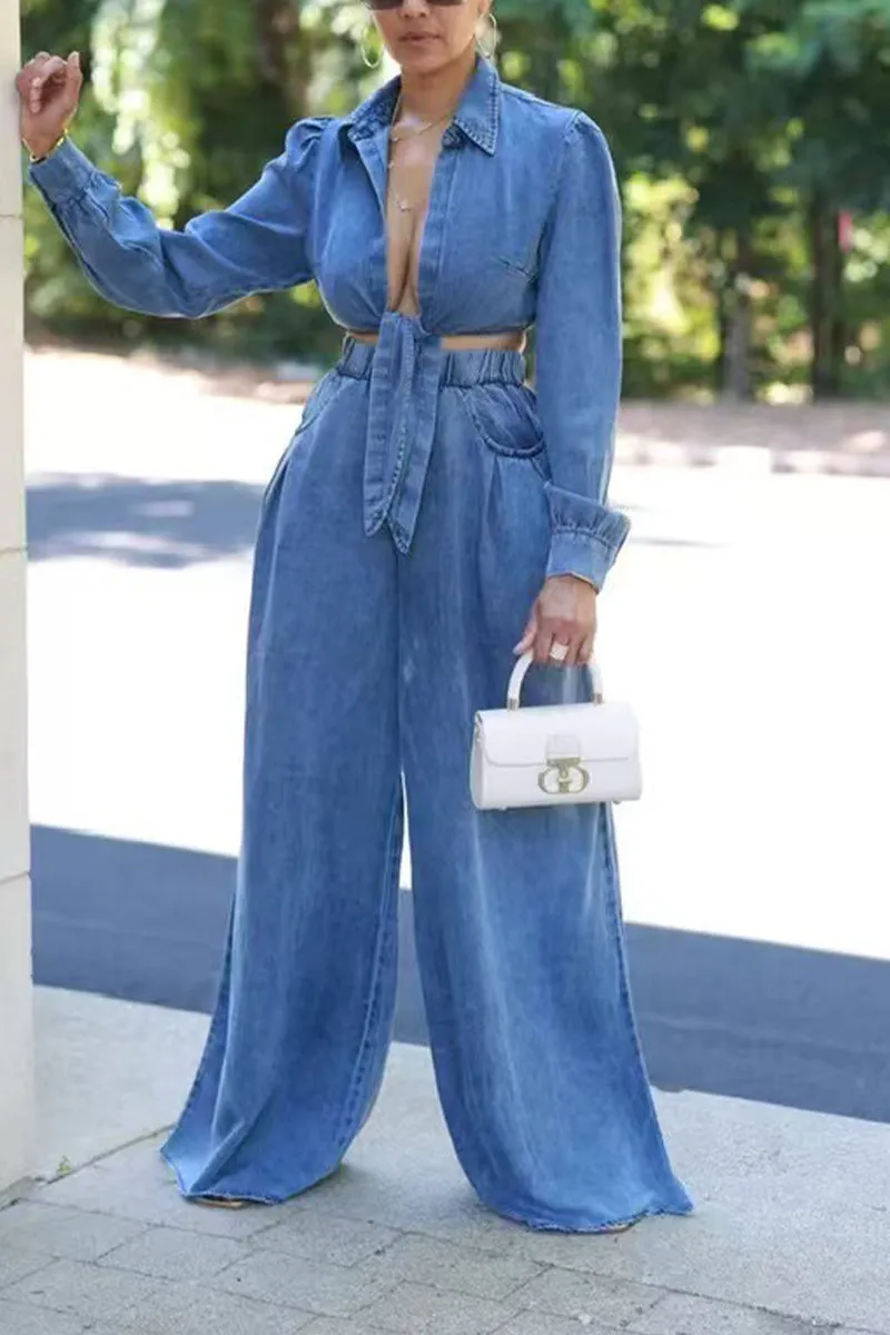 UT3002 Denim Shirt and Pants Set