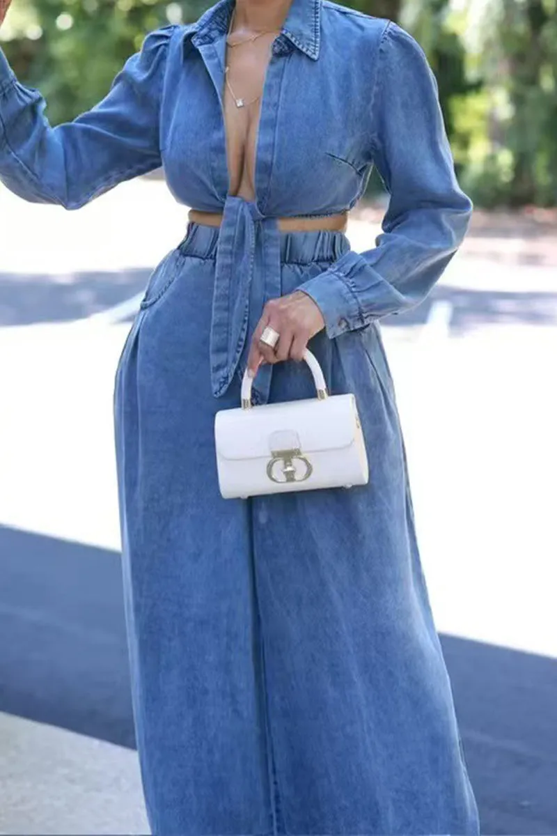 UT3002 Denim Shirt and Pants Set