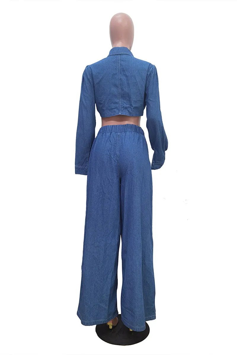 UT3002 Denim Shirt and Pants Set