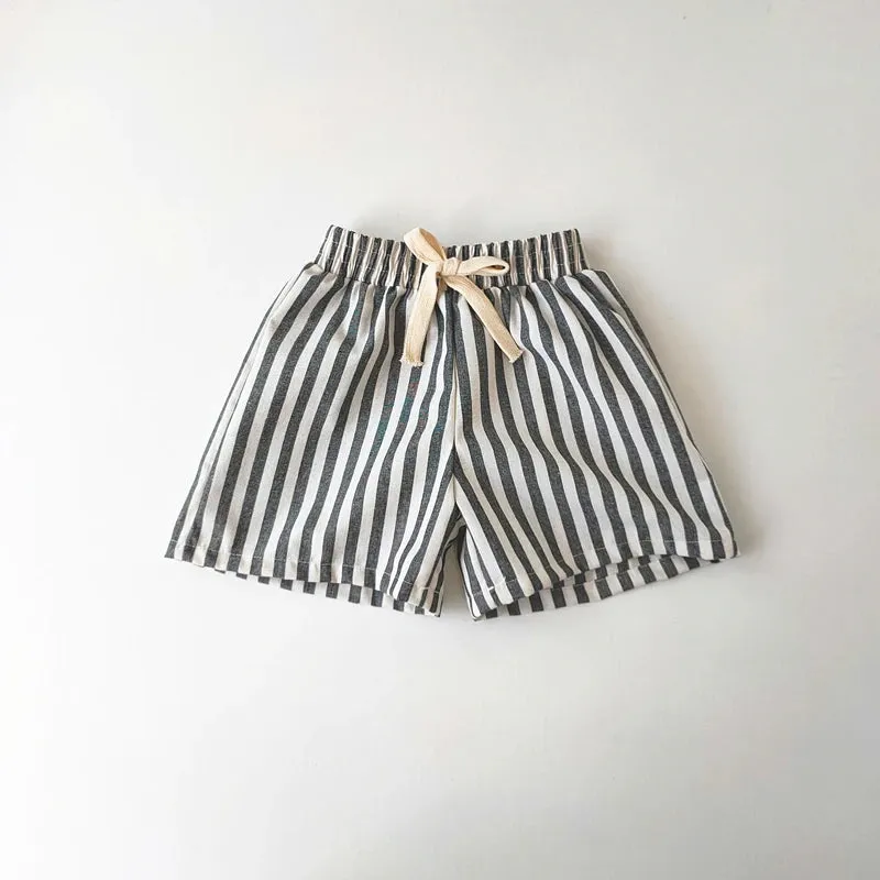 Vintage Linen Stripe Shorts