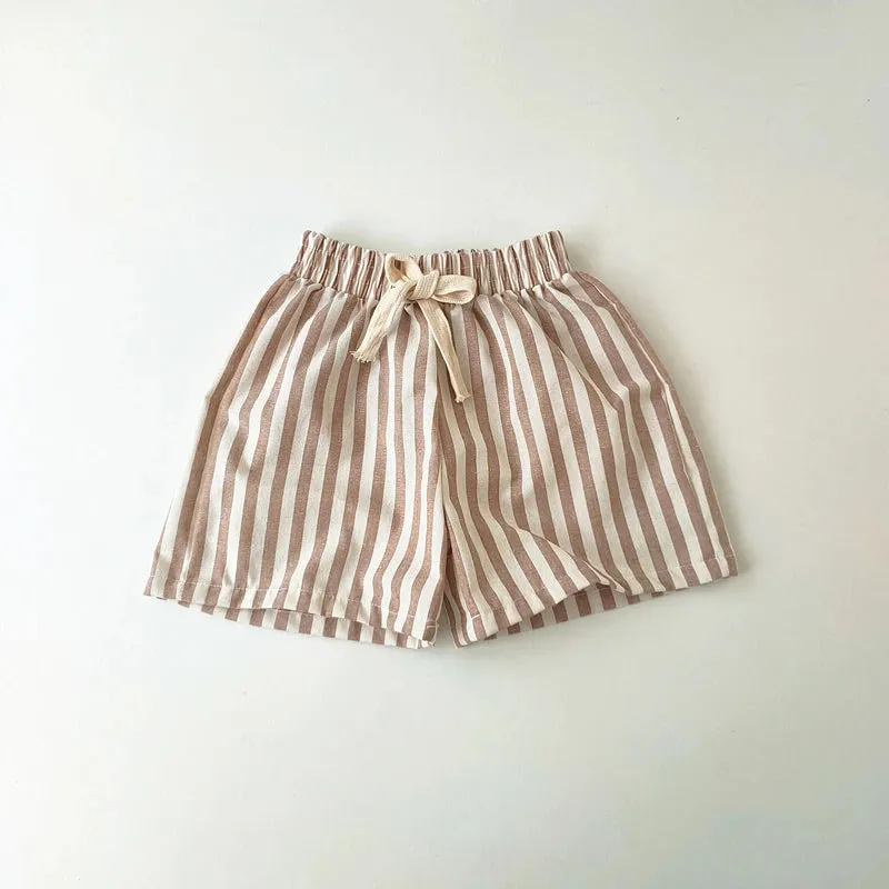 Vintage Linen Stripe Shorts