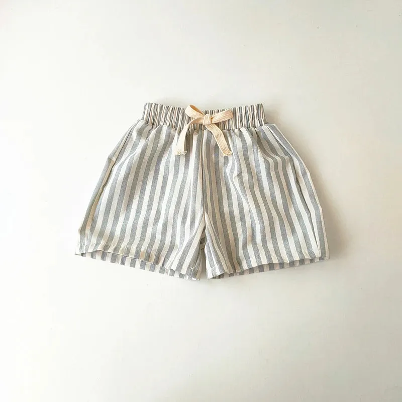 Vintage Linen Stripe Shorts