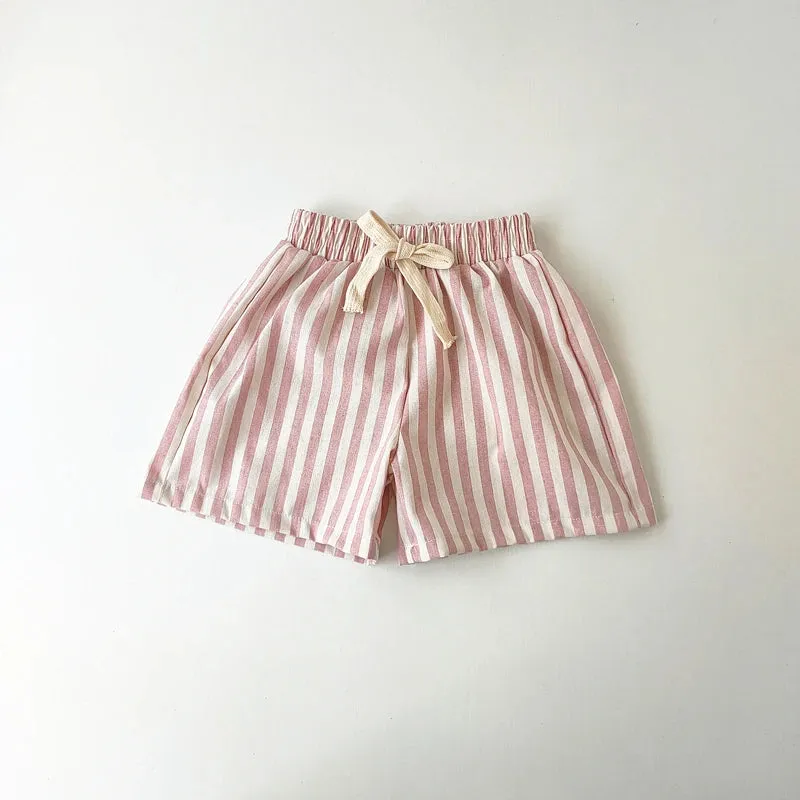 Vintage Linen Stripe Shorts