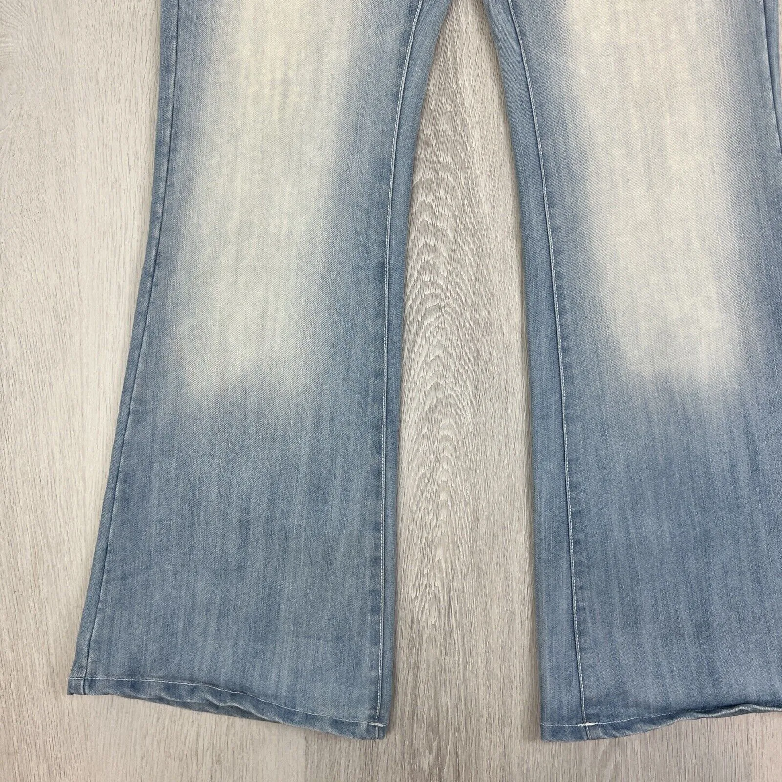 Vintage Womens Light Wash Low Rise Y2K Wide Leg Flared Lexy Slouch Jeans Size 10