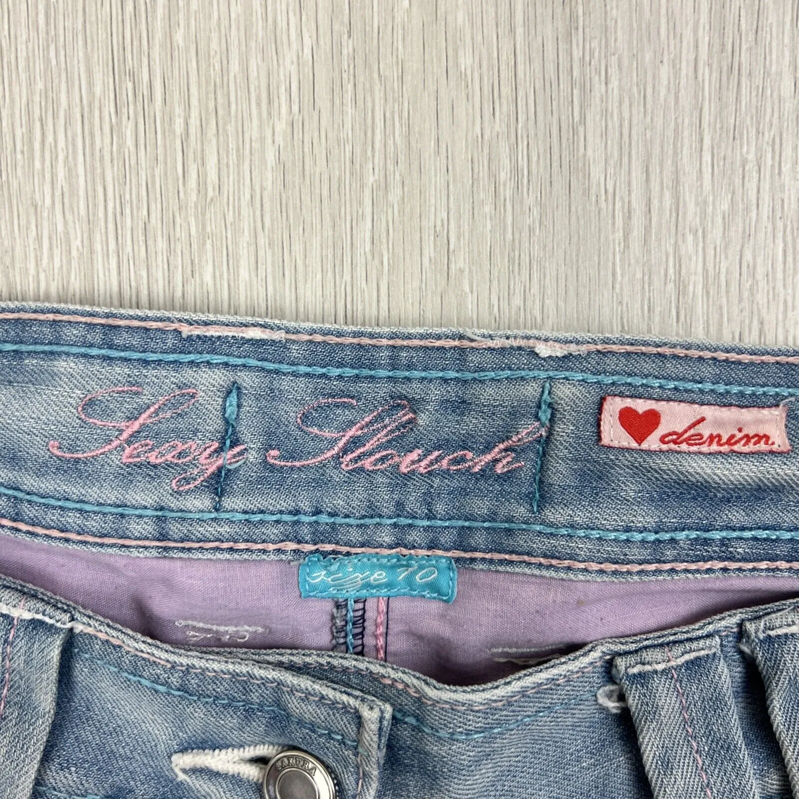 Vintage Womens Light Wash Low Rise Y2K Wide Leg Flared Lexy Slouch Jeans Size 10