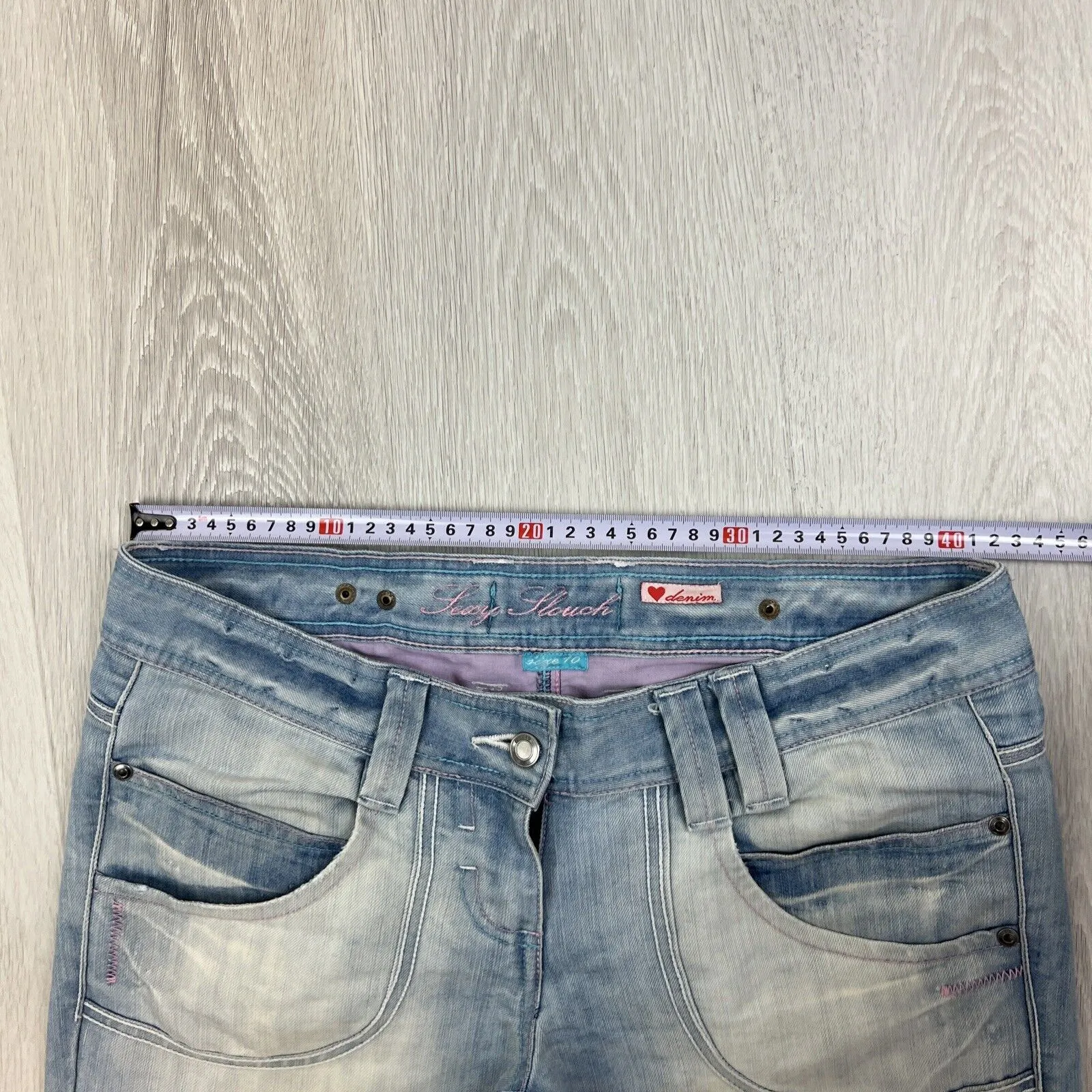 Vintage Womens Light Wash Low Rise Y2K Wide Leg Flared Lexy Slouch Jeans Size 10
