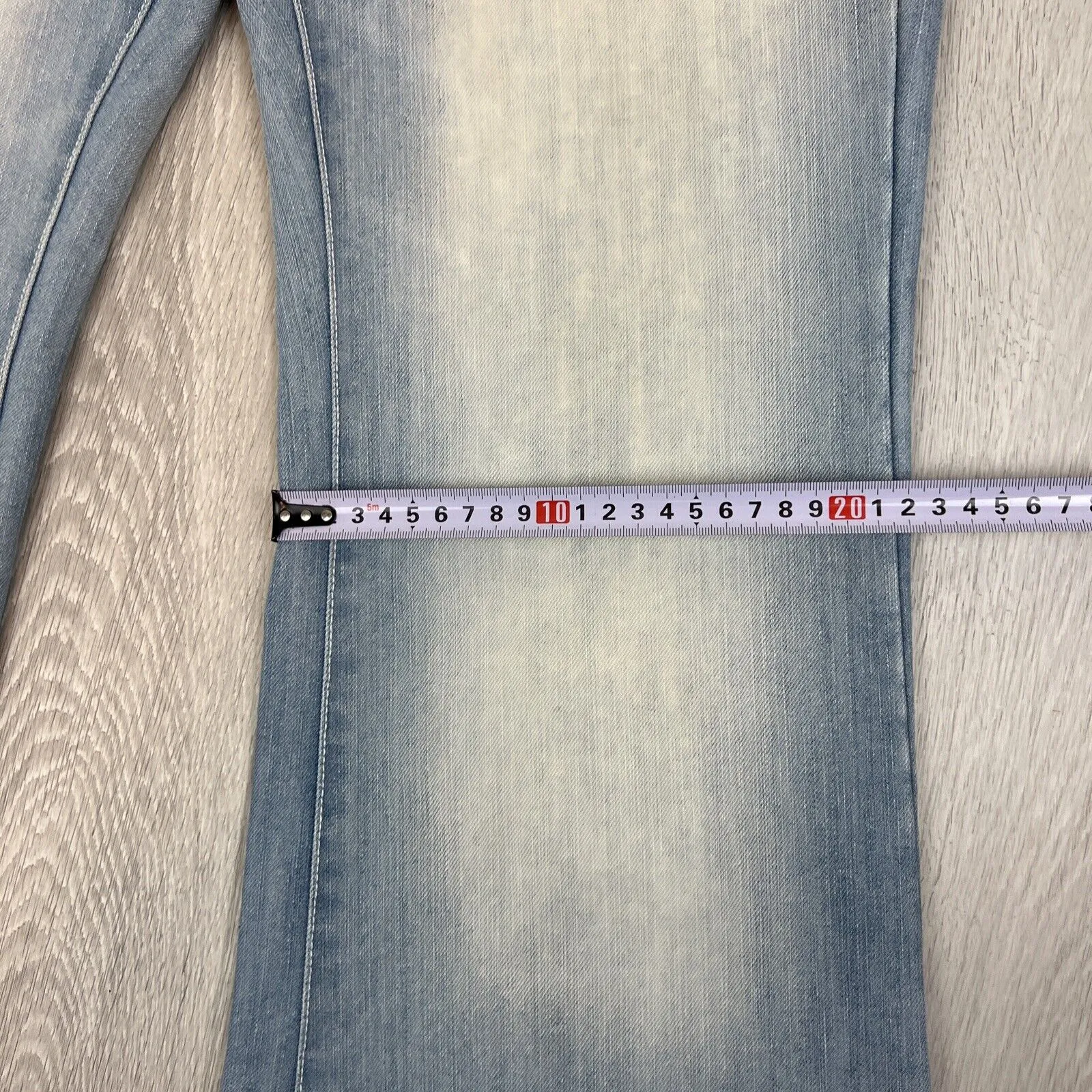 Vintage Womens Light Wash Low Rise Y2K Wide Leg Flared Lexy Slouch Jeans Size 10