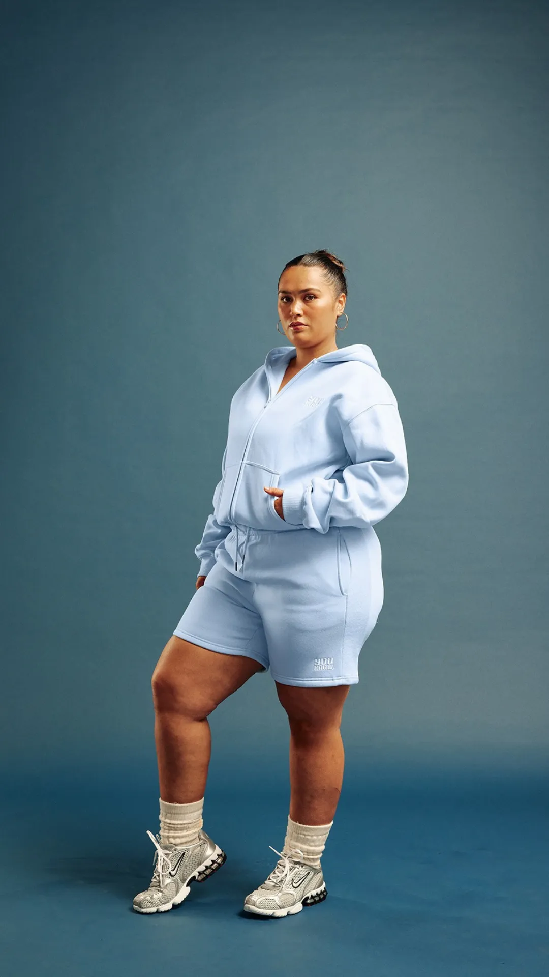 WARM UP ZIP UP HOODIE | Blue