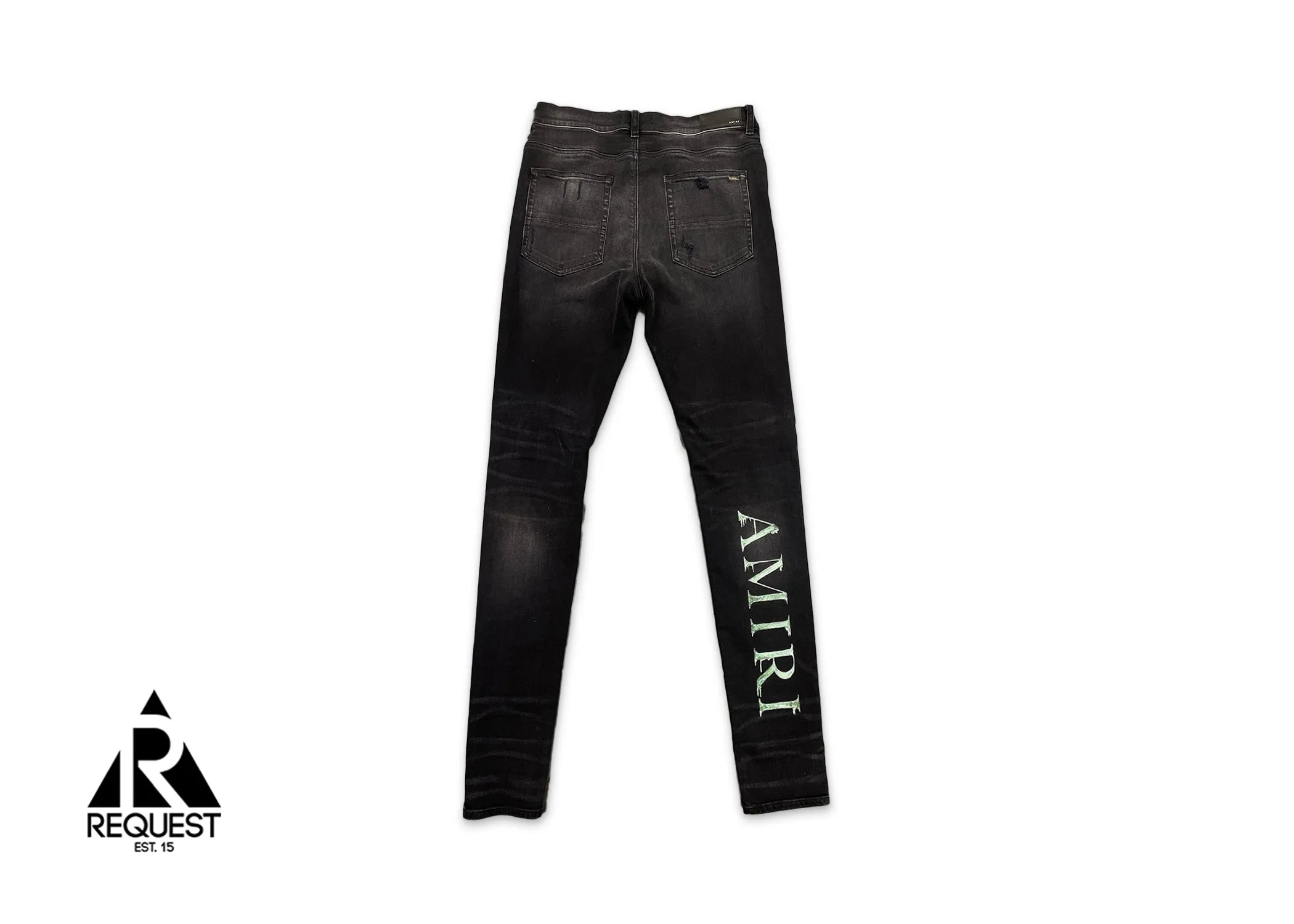 Watercolor Logo Jean "Aged Black"