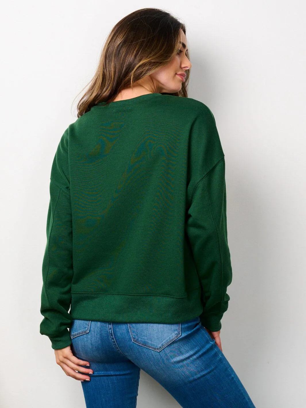 WOMEN'S LONG SLEEVE POLLOVER GRAPHIC SWEATER