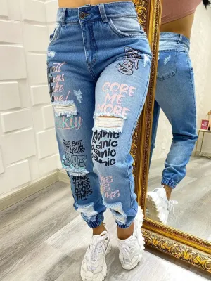 Women's Should ripped jeans with slanted pockets