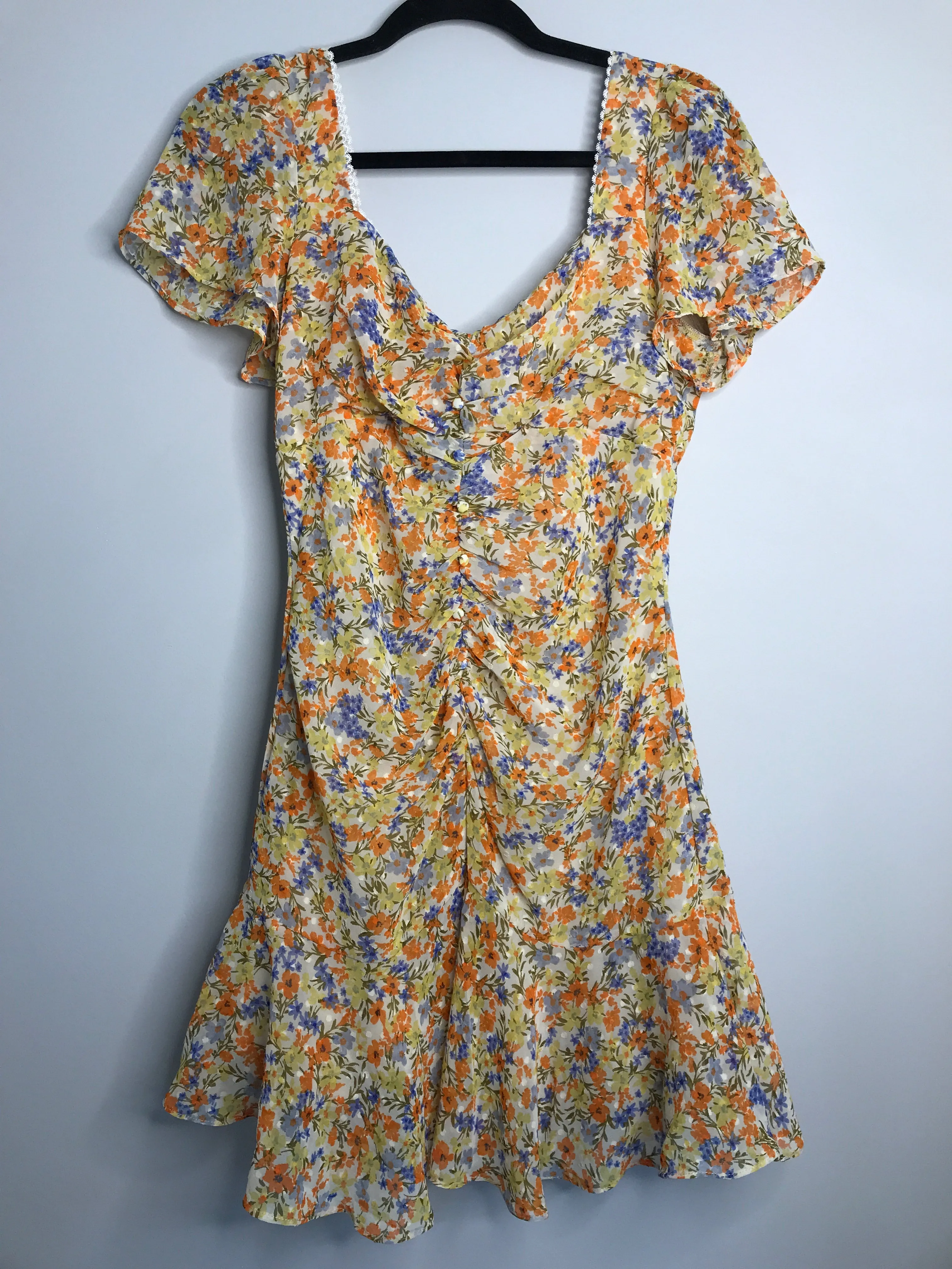 Womens Size Med Misses Yellow Astr Dress