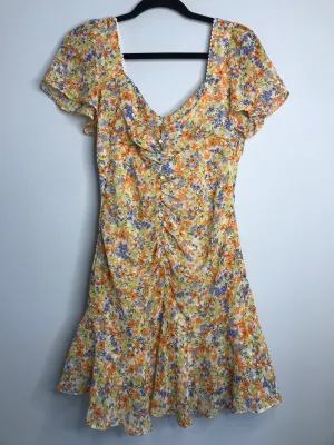 Womens Size Med Misses Yellow Astr Dress